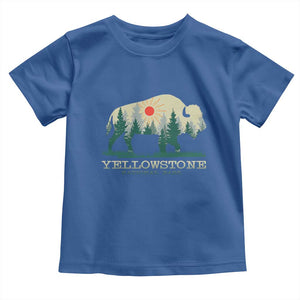 Yellowstone National Park Toddler T Shirt Bison Nature Wildlife Outdoor Hiking Camping Forest TS10 Royal Blue Print Your Wear