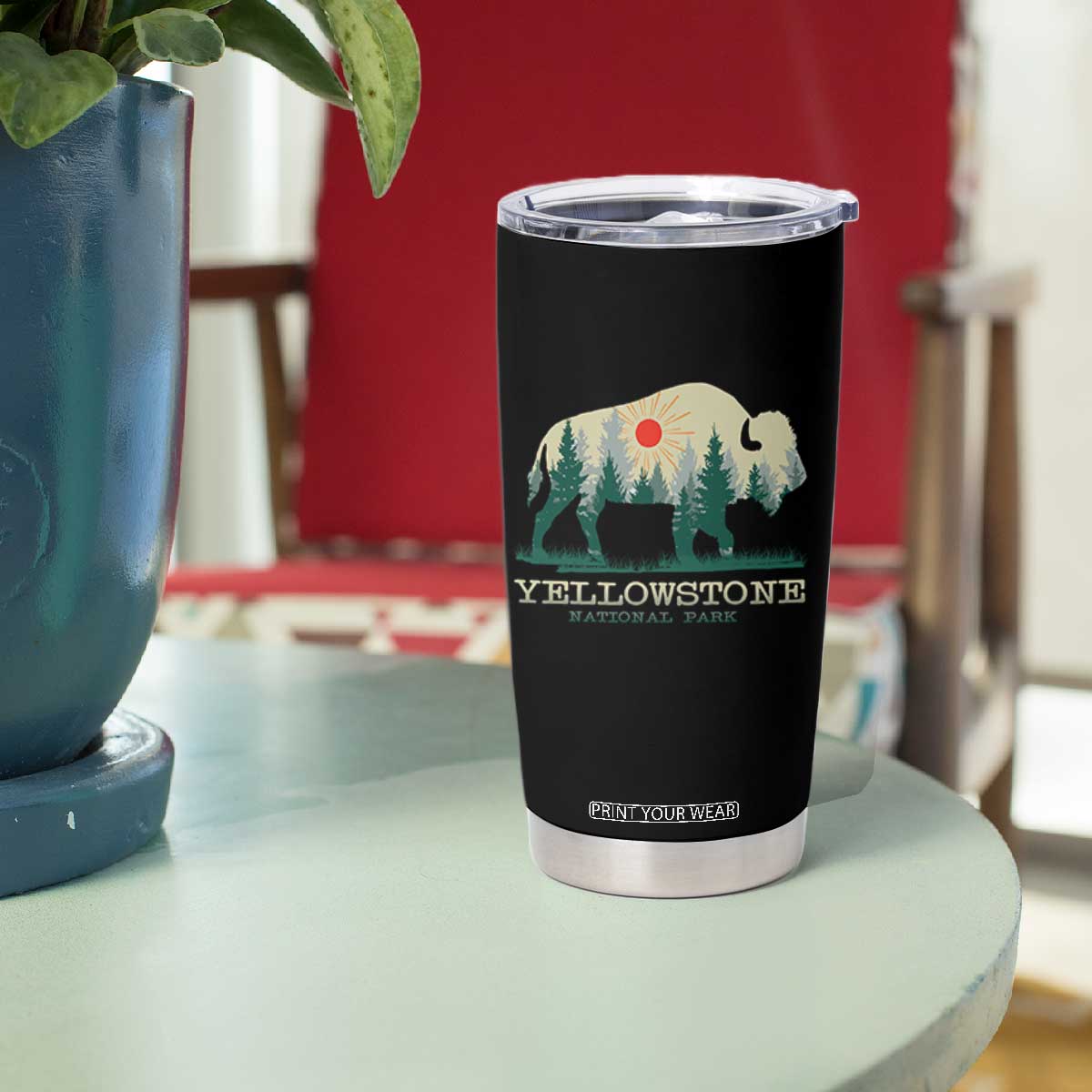 Yellowstone National Park Tumbler Cup Bison Nature Wildlife Outdoor Hiking Camping Forest TS10 Print Your Wear