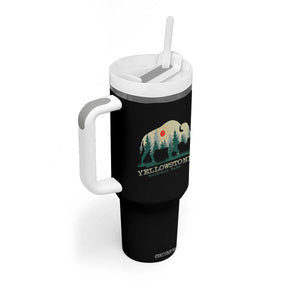 Yellowstone National Park Tumbler With Handle Bison Nature Wildlife Outdoor Hiking Camping Forest TS10 Print Your Wear
