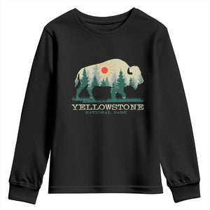 Yellowstone National Park Youth Sweatshirt Bison Nature Wildlife Outdoor Hiking Camping Forest TS10 Black Print Your Wear