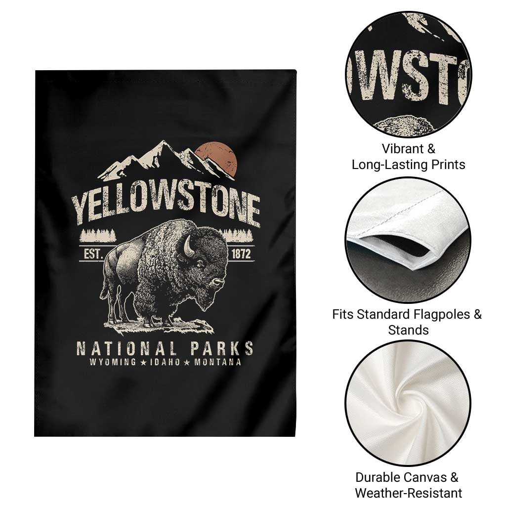 Vintage Yellowstone National Park Garden Flag Retro Bison Nature Wildlife Forest TS10 Print Your Wear