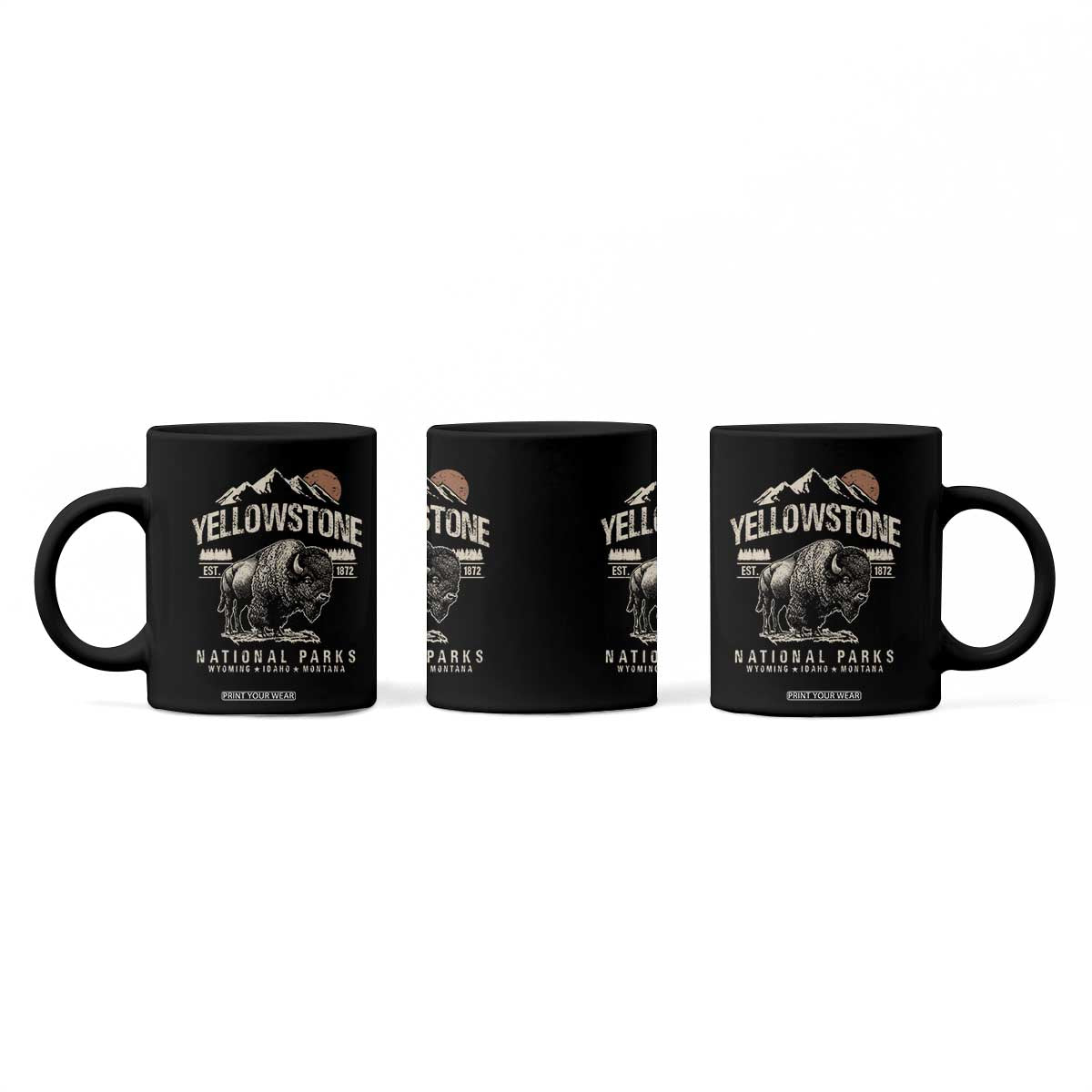 Vintage Yellowstone National Park Coffee Mug Retro Bison Nature Wildlife Forest TS10 Print Your Wear