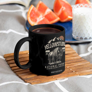 Vintage Yellowstone National Park Coffee Mug Retro Bison Nature Wildlife Forest TS10 Print Your Wear