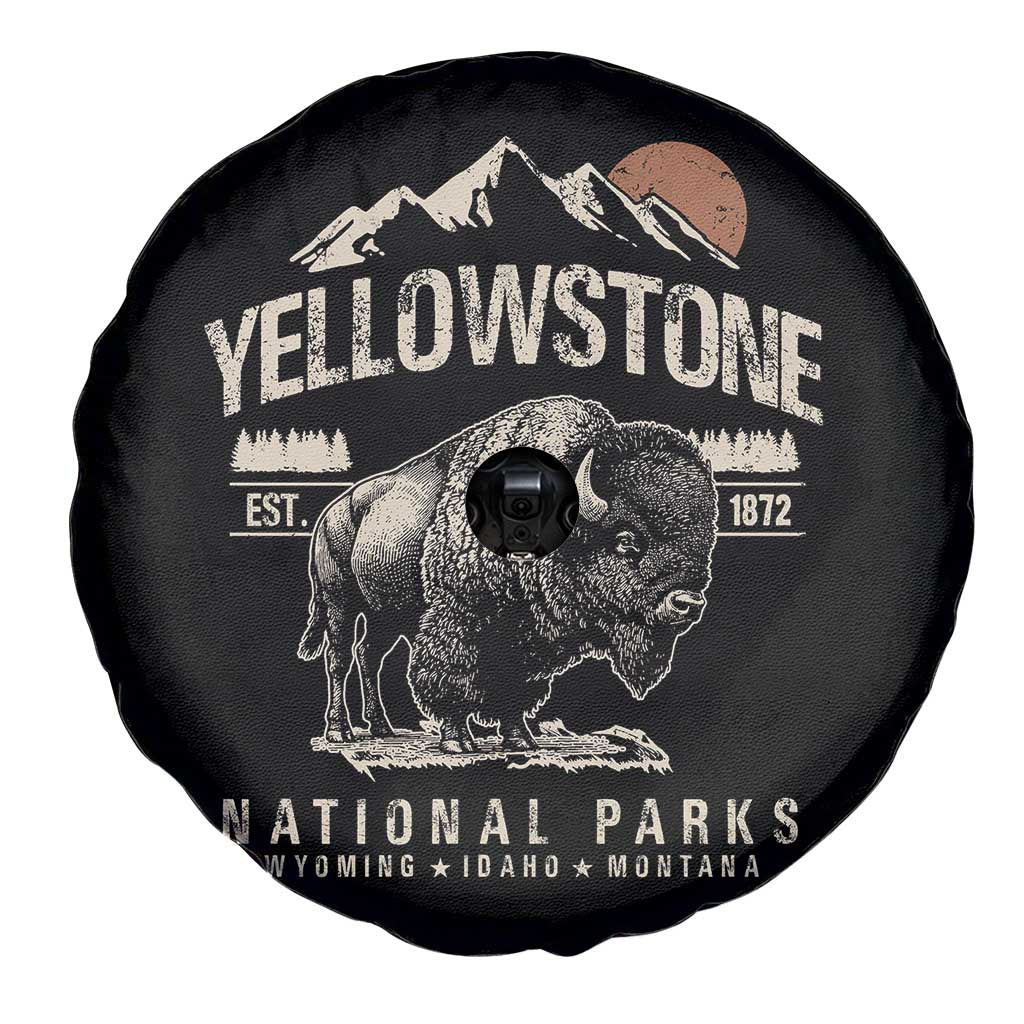 Vintage Yellowstone National Park Spare Tire Cover Retro Bison Nature Wildlife Forest TS10 Print Your Wear
