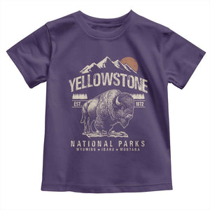 Vintage Yellowstone National Park Toddler T Shirt Retro Bison Nature Wildlife Forest TS10 Purple Print Your Wear