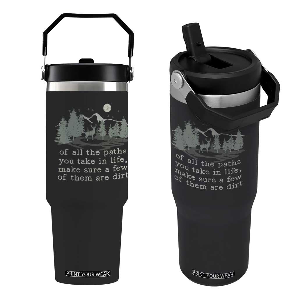 Retro Nature Wildlife Outdoor Flip Straw Tumbler Camping Forest Hiking Vintage TS10 One Size: 30 oz Black Print Your Wear