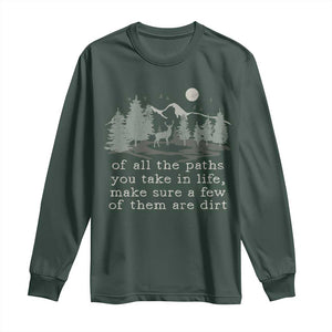 Retro Nature Wildlife Outdoor Long Sleeve Shirt Camping Forest Hiking Vintage TS10 Dark Forest Green Print Your Wear