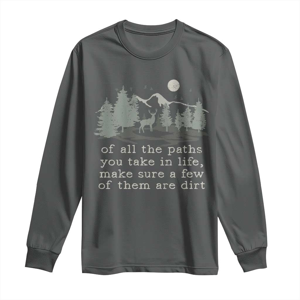 Retro Nature Wildlife Outdoor Long Sleeve Shirt Camping Forest Hiking Vintage TS10 Dark Heather Print Your Wear