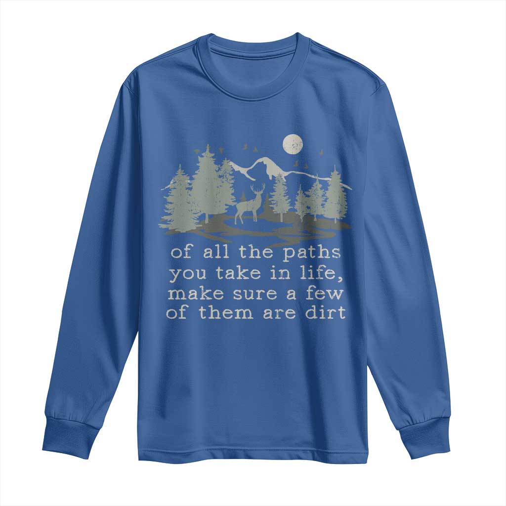 Retro Nature Wildlife Outdoor Long Sleeve Shirt Camping Forest Hiking Vintage TS10 Royal Blue Print Your Wear