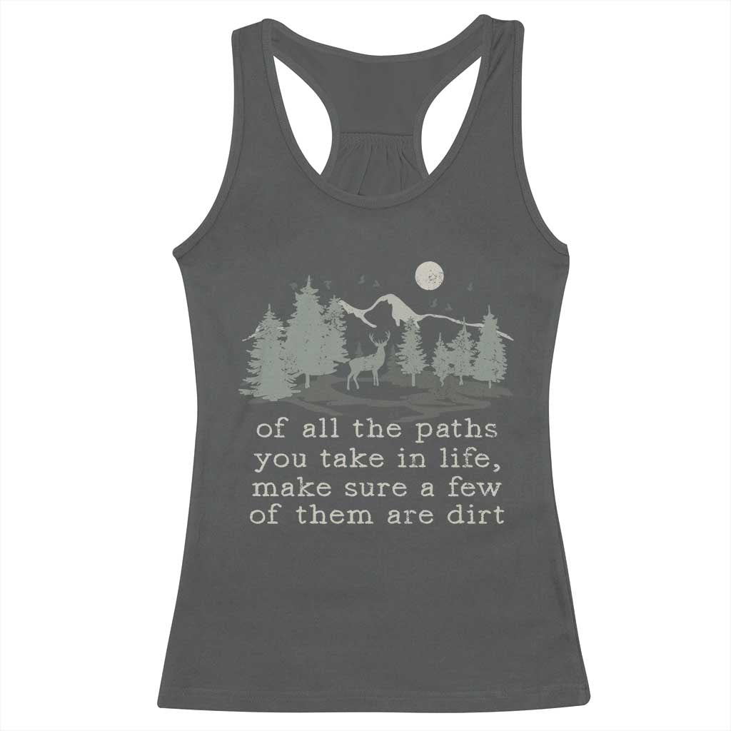 Retro Nature Wildlife Outdoor Racerback Tank Top Camping Forest Hiking Vintage TS10 Dark Heather Print Your Wear