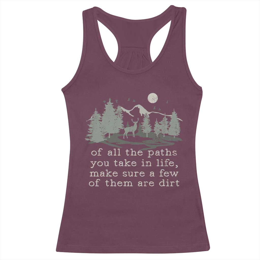 Retro Nature Wildlife Outdoor Racerback Tank Top Camping Forest Hiking Vintage TS10 Maroon Print Your Wear