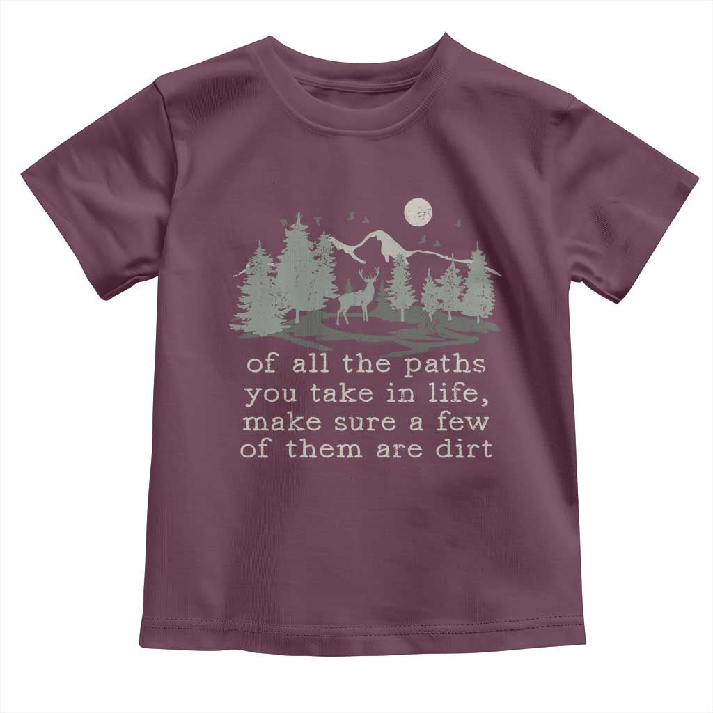 Retro Nature Wildlife Outdoor Toddler T Shirt Camping Forest Hiking Vintage TS10 Maroon Print Your Wear