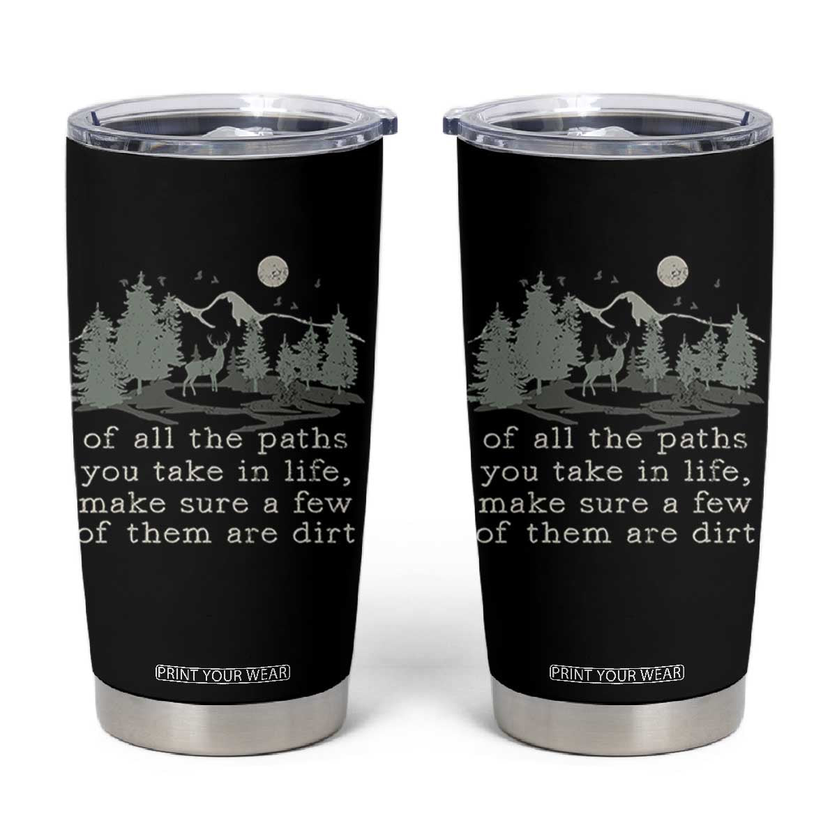 Retro Nature Wildlife Outdoor Tumbler Cup Camping Forest Hiking Vintage TS10 Black Print Your Wear