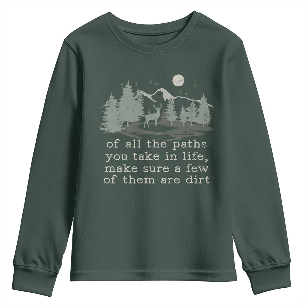 Retro Nature Wildlife Outdoor Youth Sweatshirt Camping Forest Hiking Vintage TS10 Dark Forest Green Print Your Wear