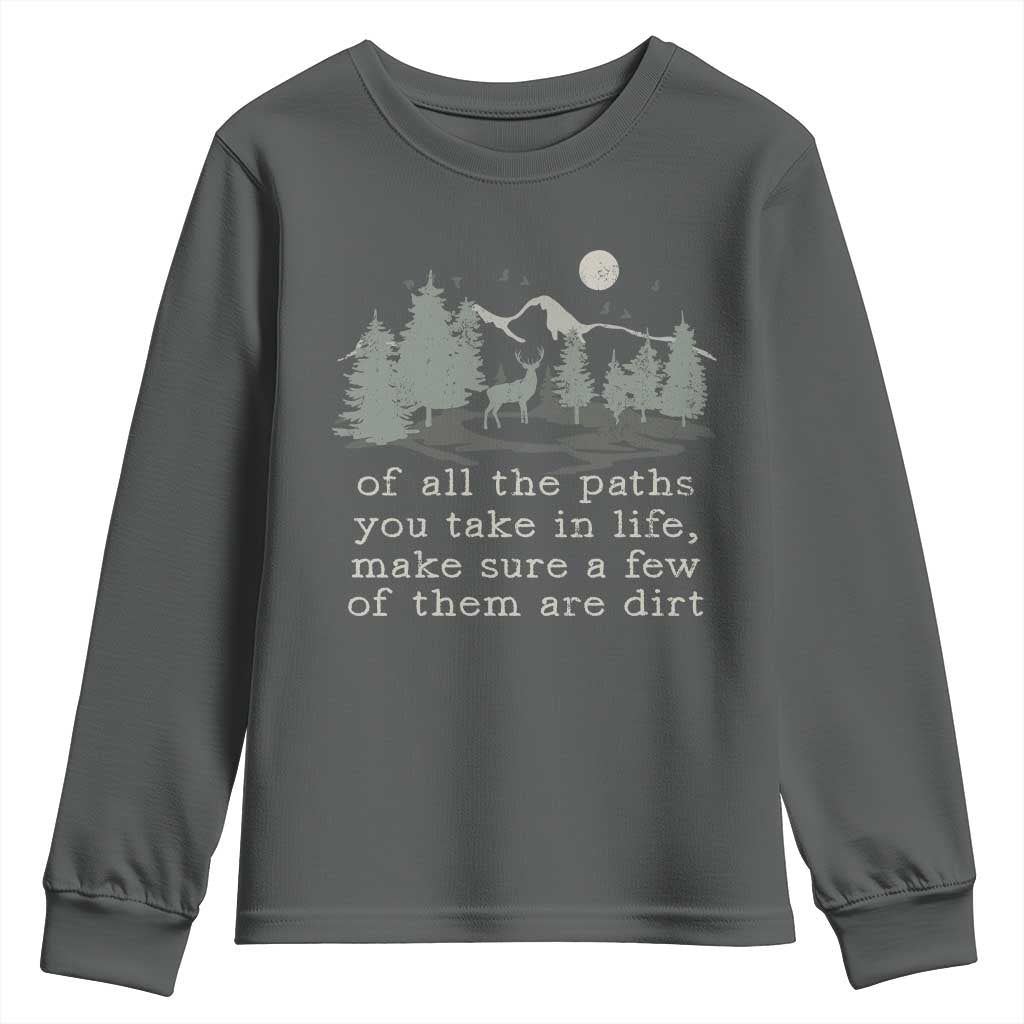Retro Nature Wildlife Outdoor Youth Sweatshirt Camping Forest Hiking Vintage TS10 Dark Heather Print Your Wear
