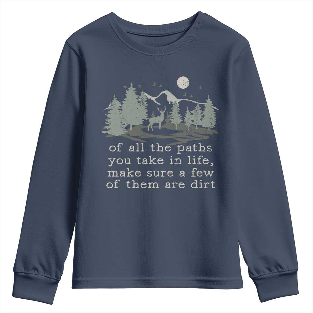 Retro Nature Wildlife Outdoor Youth Sweatshirt Camping Forest Hiking Vintage TS10 Navy Print Your Wear