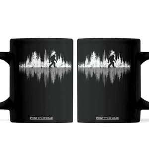 Bigfoot In The Forest Coffee Mug Sasquatch Trees Reflection Wildlife Nature Outdoor Wild Retro TS10 Black Print Your Wear