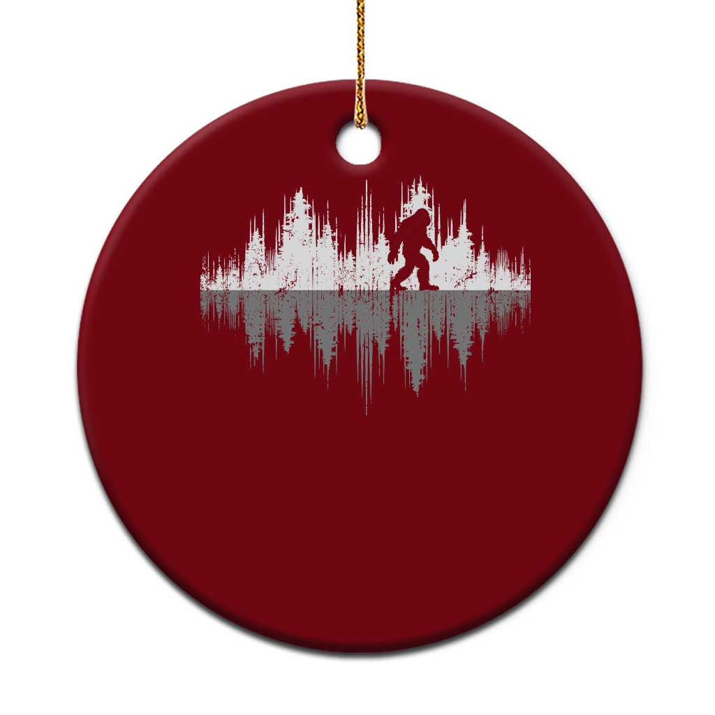 Bigfoot In The Forest Ceramic Ornament Sasquatch Trees Reflection Wildlife Nature Outdoor Wild Retro - Print Your Wear