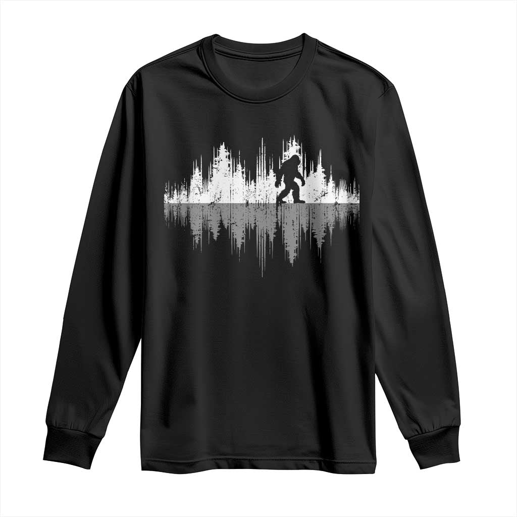 Bigfoot In The Forest Long Sleeve Shirt Sasquatch Trees Reflection Wildlife Nature Outdoor Wild Retro TS10 Black Print Your Wear