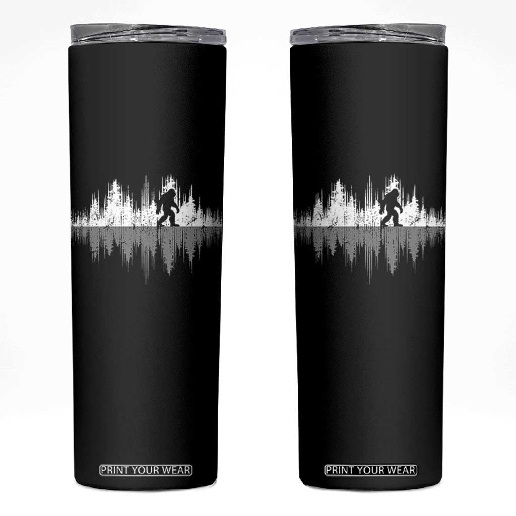 Bigfoot In The Forest Skinny Tumbler Sasquatch Trees Reflection Wildlife Nature Outdoor Wild Retro TS10 Black Print Your Wear