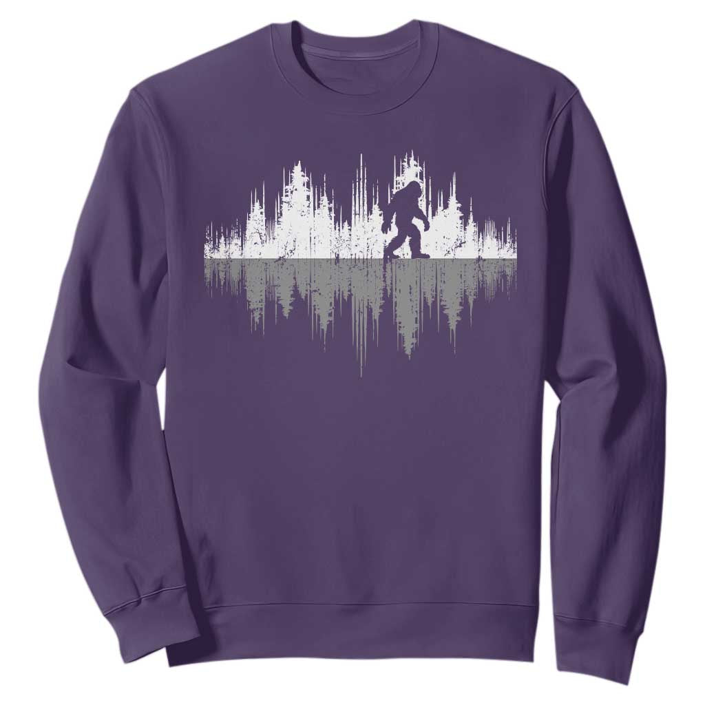 Bigfoot In The Forest Sweatshirt Sasquatch Trees Reflection Wildlife Nature Outdoor Wild Retro TS10 Purple Print Your Wear