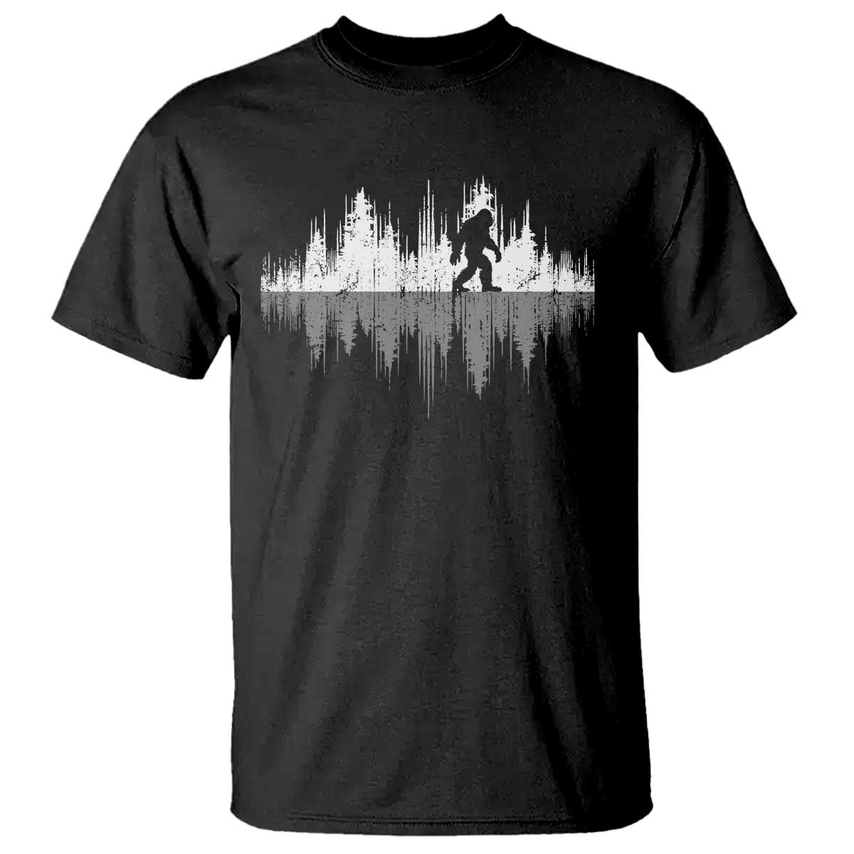 Bigfoot In The Forest T Shirt Sasquatch Trees Reflection Wildlife Nature Outdoor Wild Retro TS10 Black Print Your Wear