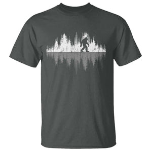 Bigfoot In The Forest T Shirt Sasquatch Trees Reflection Wildlife Nature Outdoor Wild Retro TS10 Dark Heather Print Your Wear