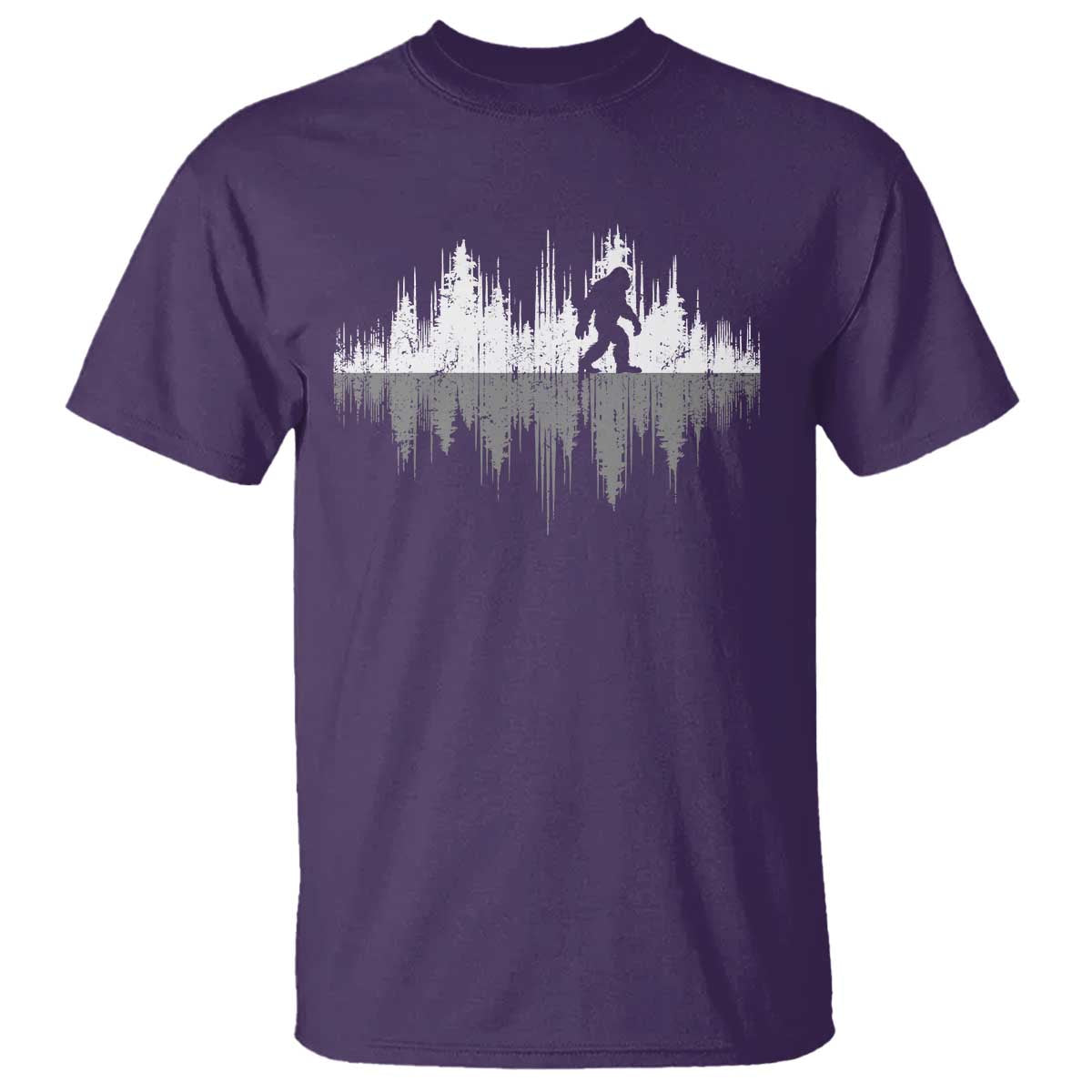 Bigfoot In The Forest T Shirt Sasquatch Trees Reflection Wildlife Nature Outdoor Wild Retro TS10 Purple Print Your Wear