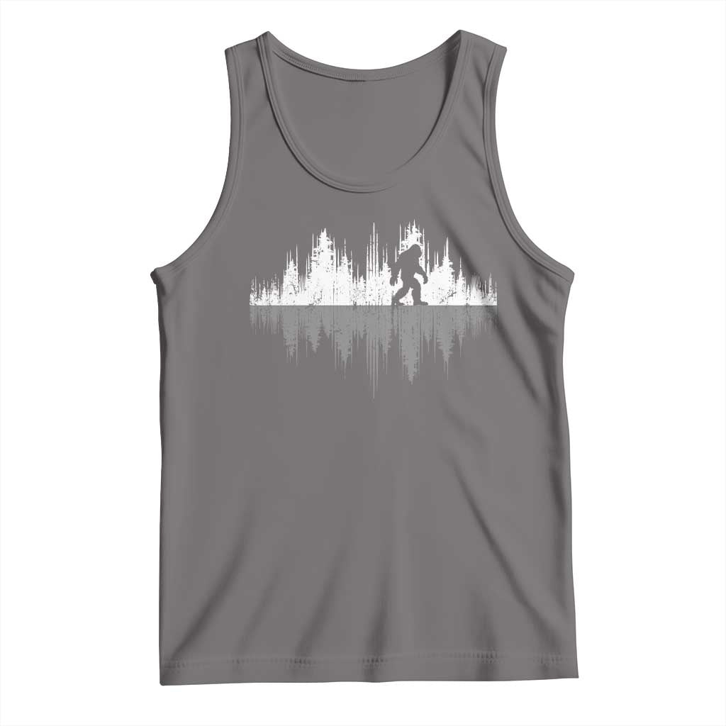 Bigfoot In The Forest Tank Top Sasquatch Trees Reflection Wildlife Nature Outdoor Wild Retro TS10 Deep Heather Print Your Wear