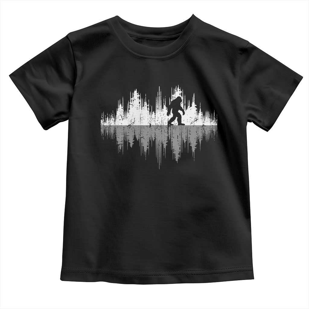 Bigfoot In The Forest Toddler T Shirt Sasquatch Trees Reflection Wildlife Nature Outdoor Wild Retro TS10 Black Print Your Wear
