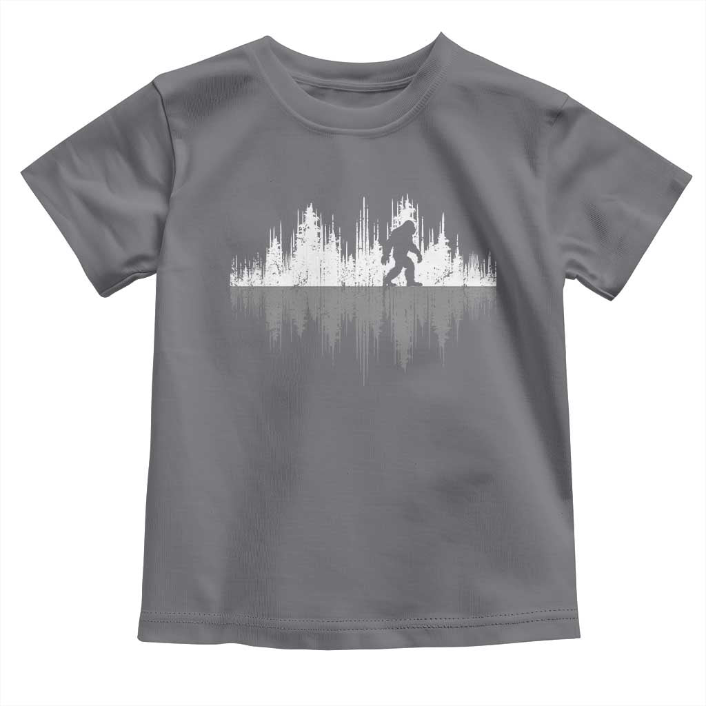 Bigfoot In The Forest Toddler T Shirt Sasquatch Trees Reflection Wildlife Nature Outdoor Wild Retro TS10 Charcoal Print Your Wear