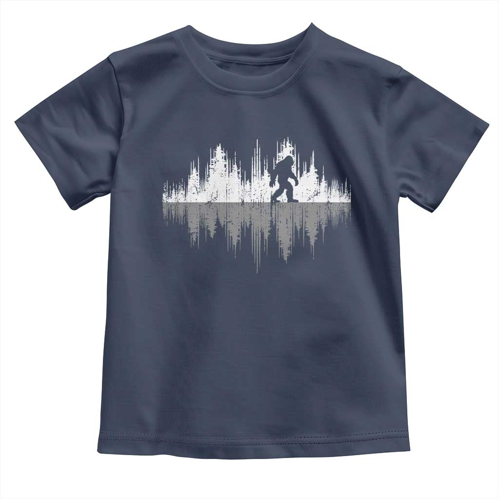 Bigfoot In The Forest Toddler T Shirt Sasquatch Trees Reflection Wildlife Nature Outdoor Wild Retro TS10 Navy Print Your Wear