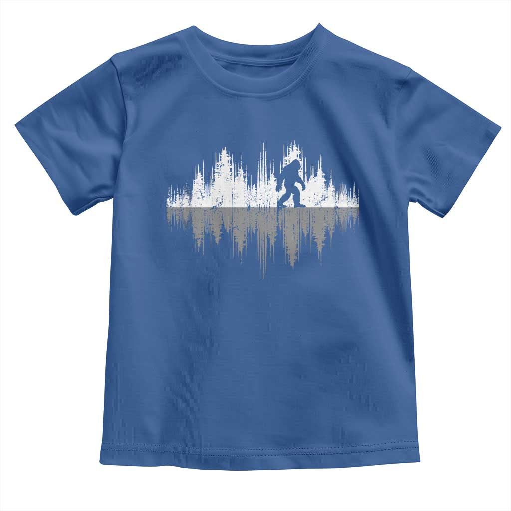 Bigfoot In The Forest Toddler T Shirt Sasquatch Trees Reflection Wildlife Nature Outdoor Wild Retro TS10 Royal Blue Print Your Wear