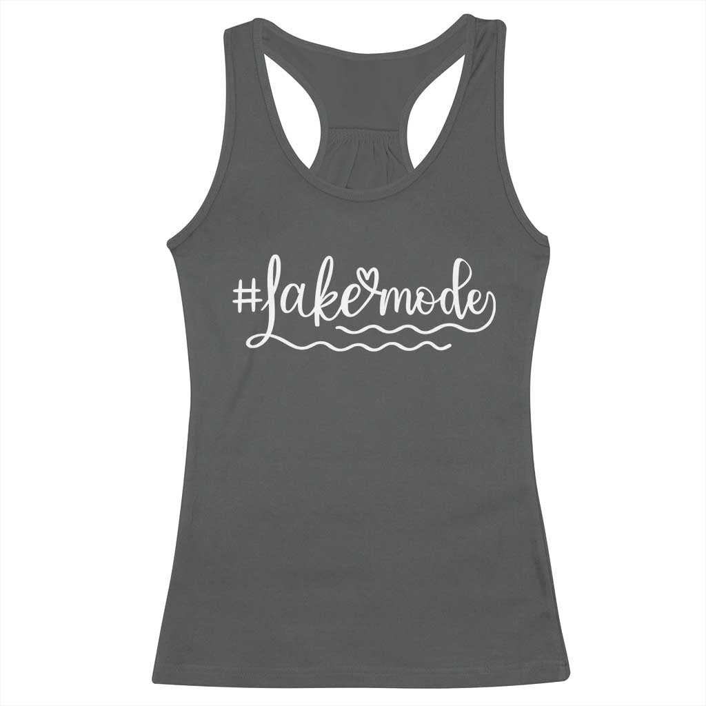 Lake Mode Racerback Tank Top Summer Vacation Outdoor Camping TS10 Dark Heather Print Your Wear