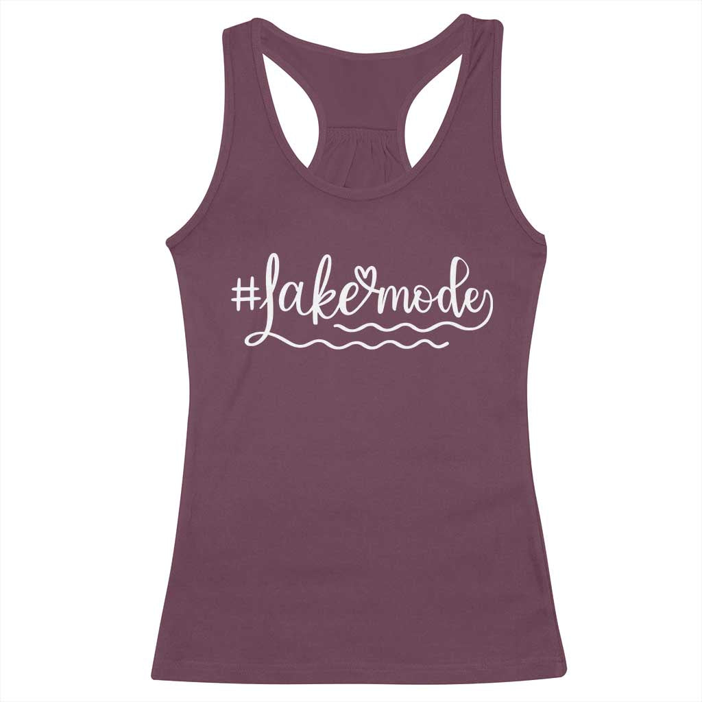 Lake Mode Racerback Tank Top Summer Vacation Outdoor Camping TS10 Maroon Print Your Wear
