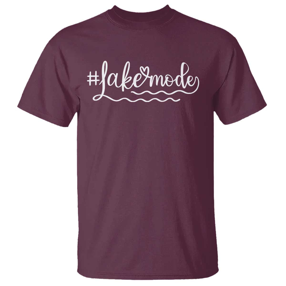 Lake Mode T Shirt Summer Vacation Outdoor Camping TS10 Maroon Print Your Wear
