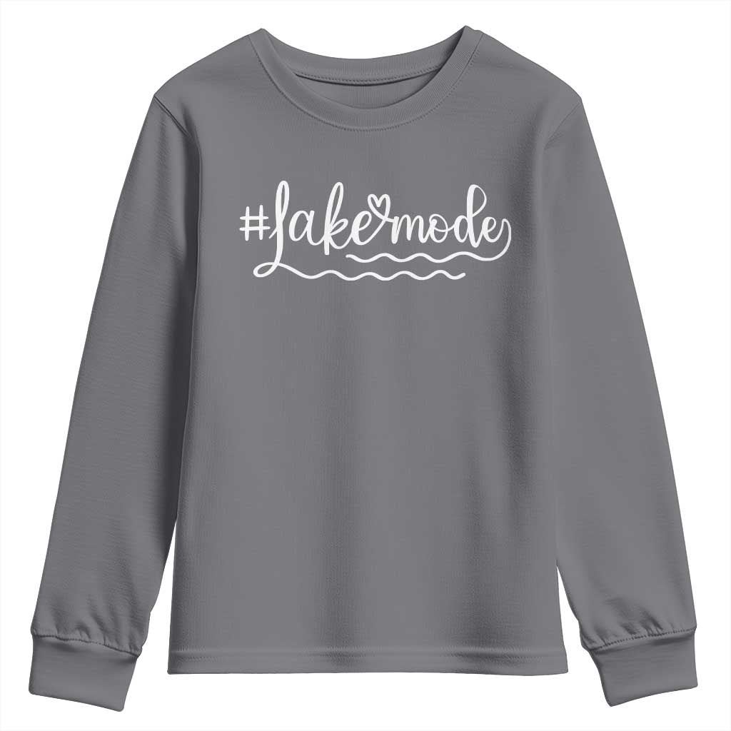 Lake Mode Youth Sweatshirt Summer Vacation Outdoor Camping TS10 Charcoal Print Your Wear