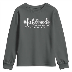 Lake Mode Youth Sweatshirt Summer Vacation Outdoor Camping TS10 Dark Heather Print Your Wear
