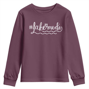 Lake Mode Youth Sweatshirt Summer Vacation Outdoor Camping TS10 Maroon Print Your Wear