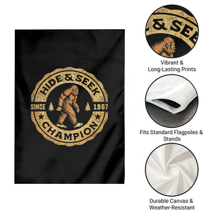 Retro Bigfoot Believer Garden Flag Undefeated Sasquatch Hide And Seek Cryptozoology TS10 Print Your Wear