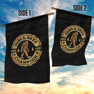 Retro Bigfoot Believer Garden Flag Undefeated Sasquatch Hide And Seek Cryptozoology TS10 Print Your Wear