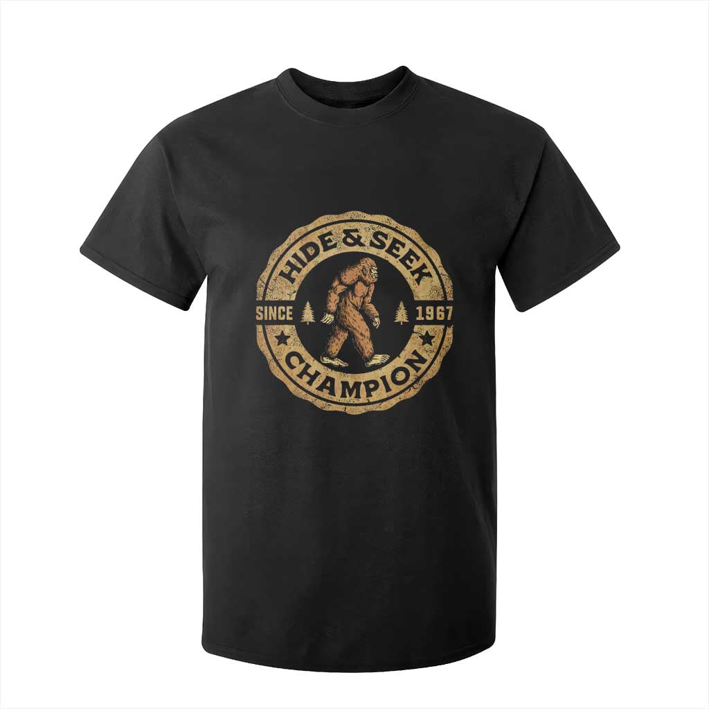 Retro Bigfoot Believer T Shirt For Kid Undefeated Sasquatch Hide And Seek Cryptozoology TS10 Black Print Your Wear
