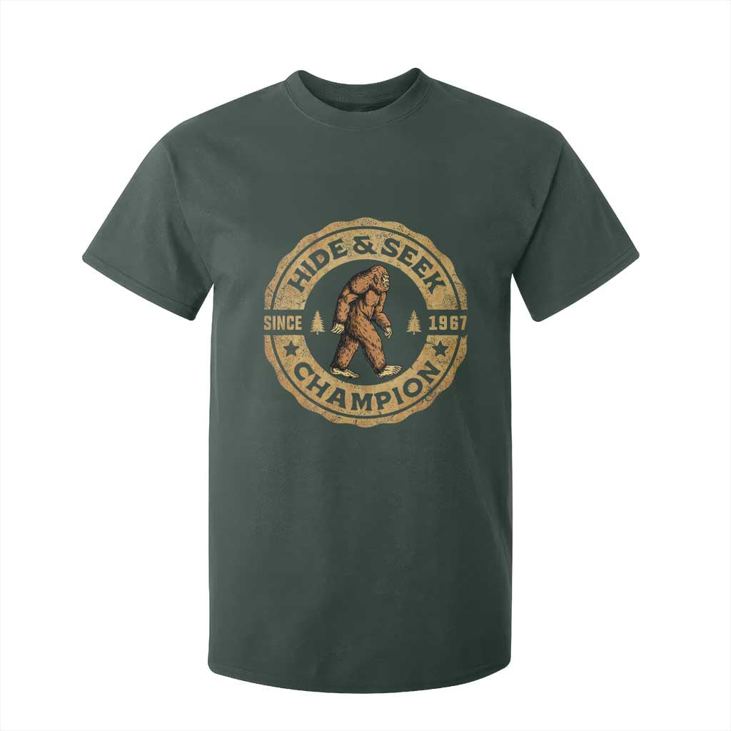 Retro Bigfoot Believer T Shirt For Kid Undefeated Sasquatch Hide And Seek Cryptozoology TS10 Dark Forest Green Print Your Wear