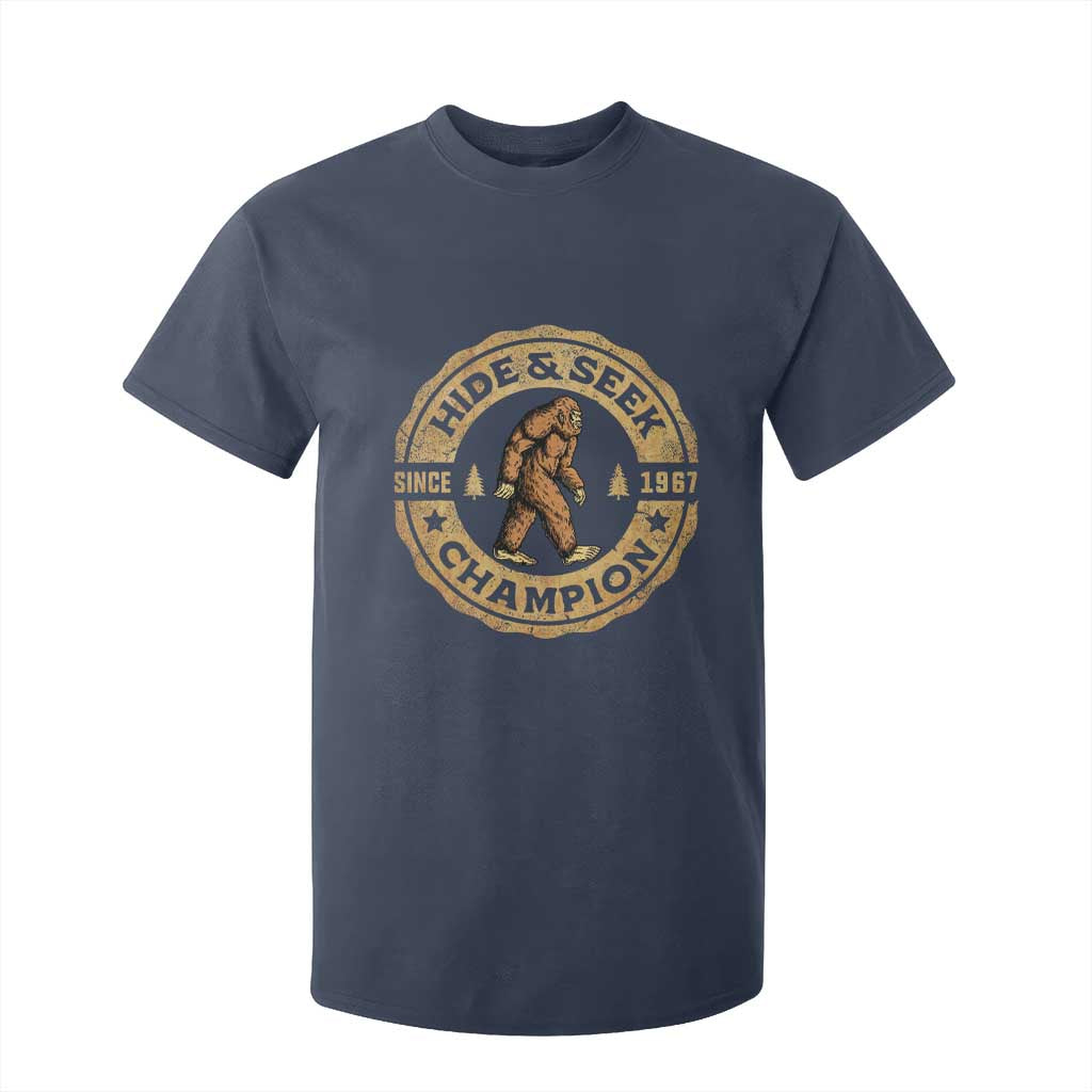 Retro Bigfoot Believer T Shirt For Kid Undefeated Sasquatch Hide And Seek Cryptozoology TS10 Navy Print Your Wear