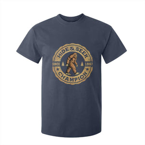 Retro Bigfoot Believer T Shirt For Kid Undefeated Sasquatch Hide And Seek Cryptozoology TS10 Navy Print Your Wear