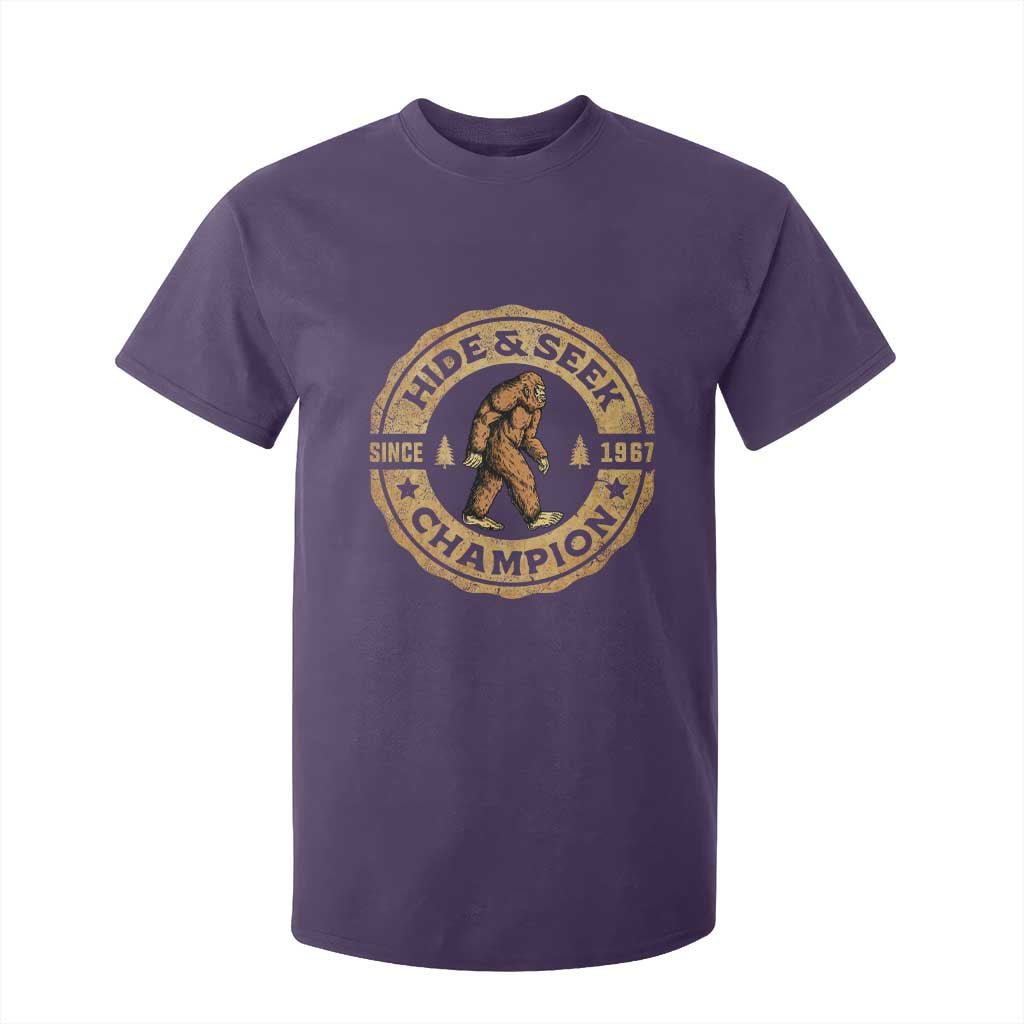 Retro Bigfoot Believer T Shirt For Kid Undefeated Sasquatch Hide And Seek Cryptozoology TS10 Purple Print Your Wear