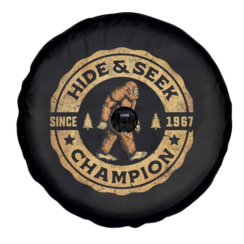 Retro Bigfoot Believer Spare Tire Cover Undefeated Sasquatch Hide And Seek Cryptozoology TS10 Print Your Wear