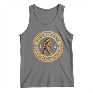 Retro Bigfoot Believer Tank Top Undefeated Sasquatch Hide And Seek Cryptozoology - Print Your Wear