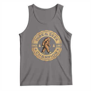 Retro Bigfoot Believer Tank Top Undefeated Sasquatch Hide And Seek Cryptozoology - Print Your Wear