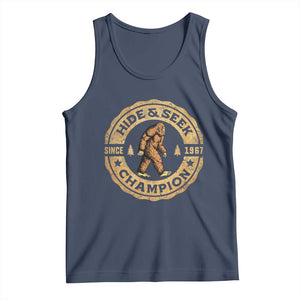 Retro Bigfoot Believer Tank Top Undefeated Sasquatch Hide And Seek Cryptozoology - Print Your Wear